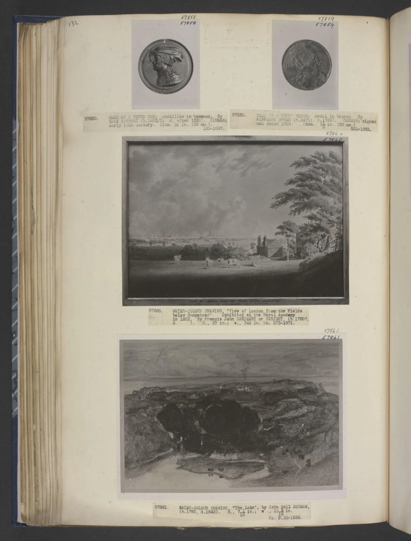 View of London from the fields below Hampstead, by Francis James Sarjent, watercolor, 1780