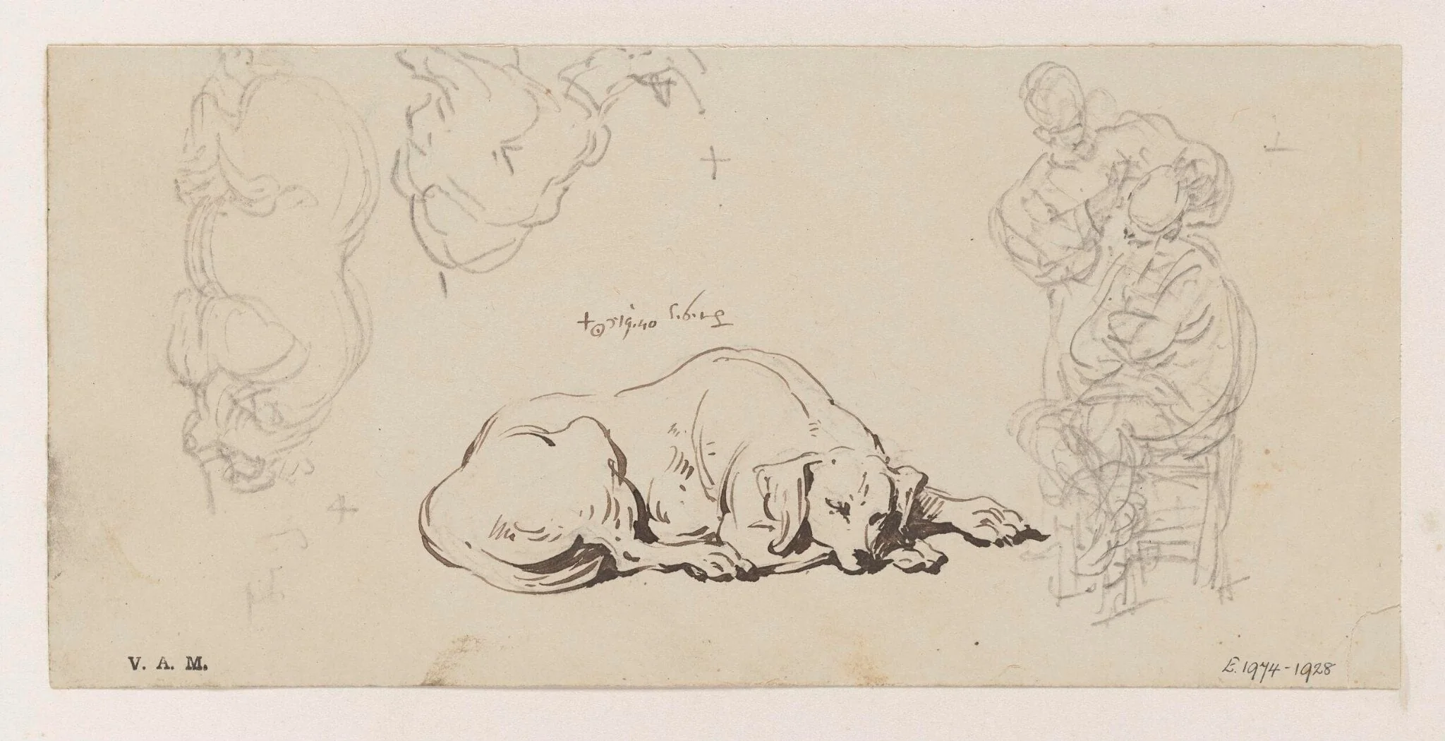 A dog, and other sketches, by George Chinnery, 12