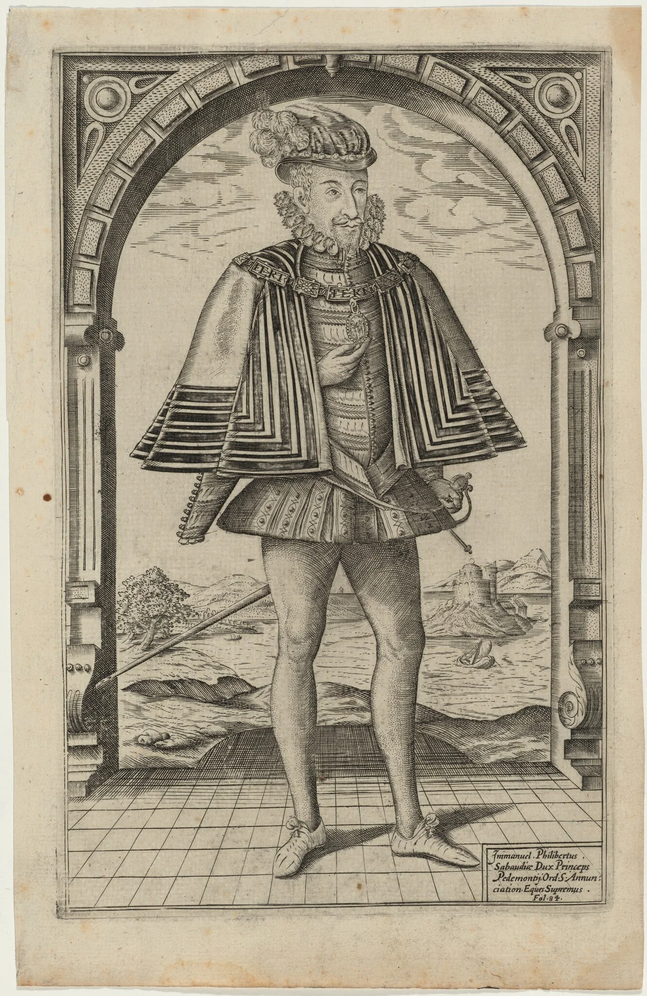 Emmanuel Philibert of Savoy, by William Rogers, ink, 1629