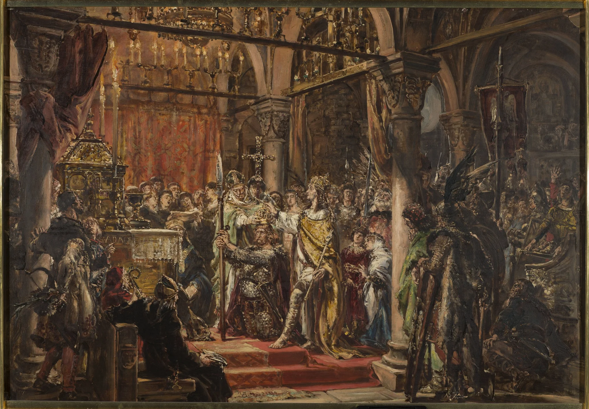 Coronation of the First King, 1001 AD, from the series “History of Civilization in Poland”