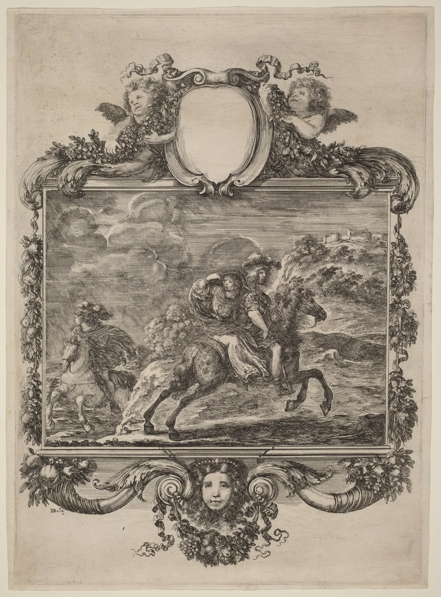 Clovis and Clotilda, by Stefano Della Bella, ink, 1657