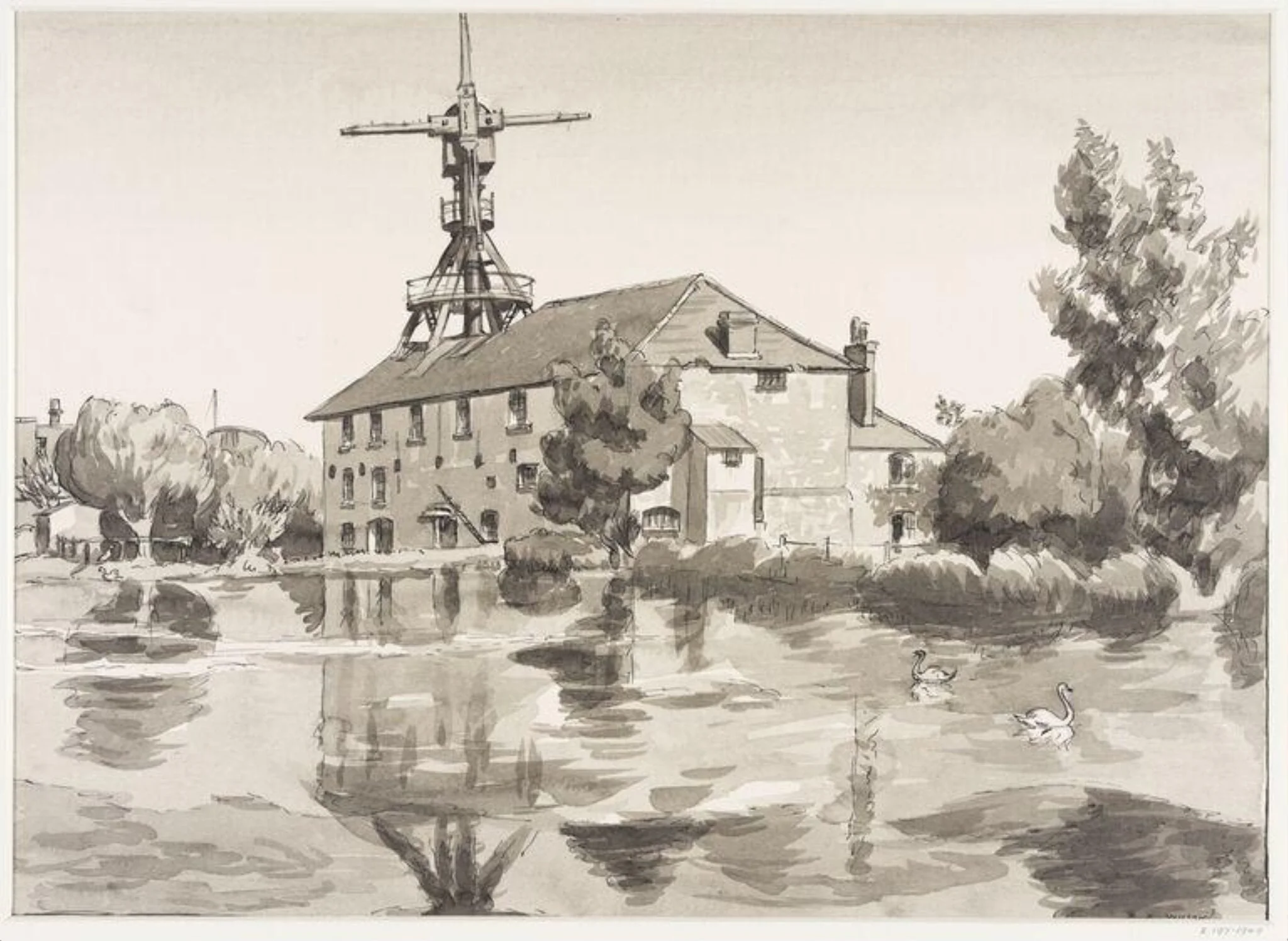 West Ashling Mill, Sussex, by Robert Arthur Wilson, 1933