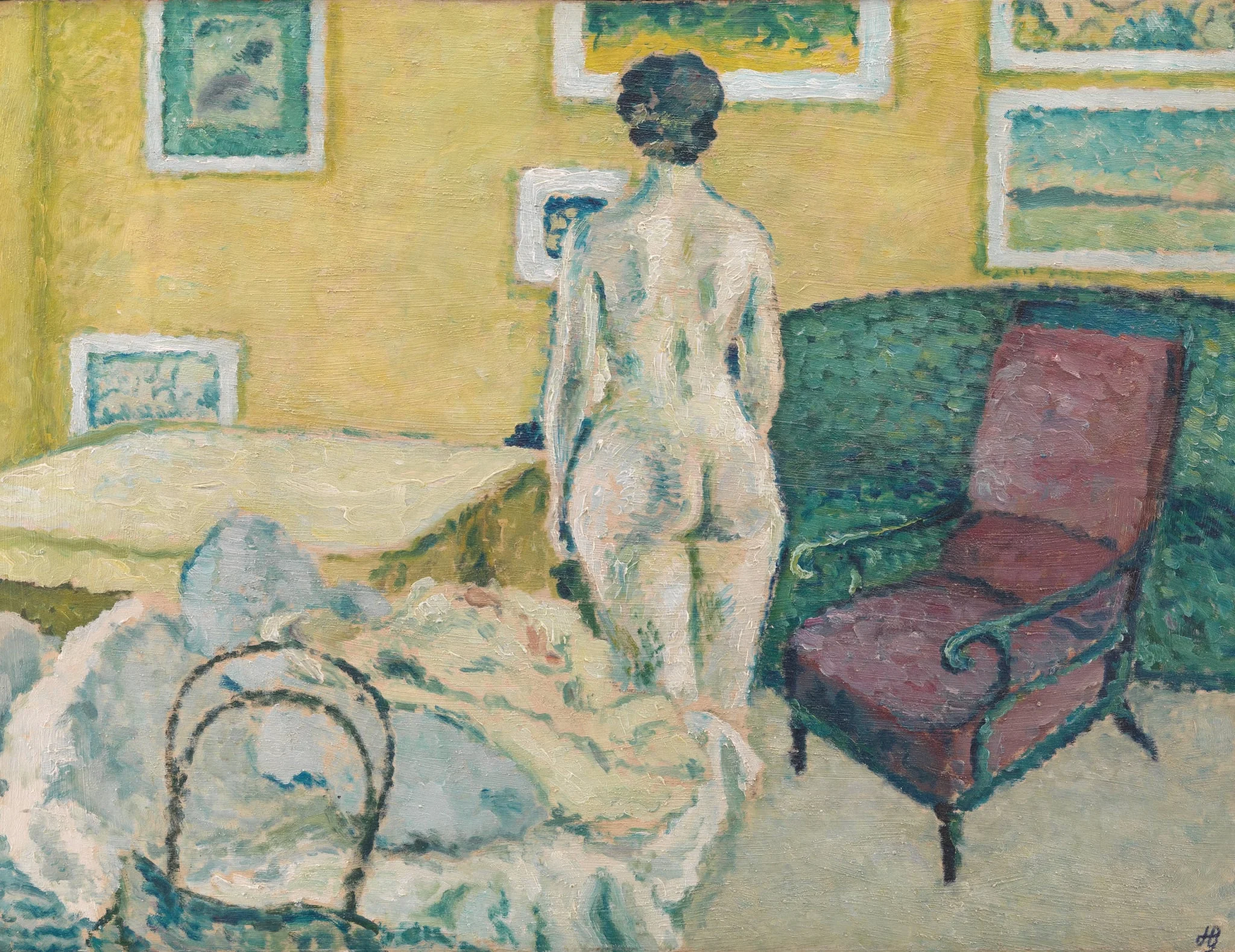 Interior with Standing Nude, by Unknown, 1908