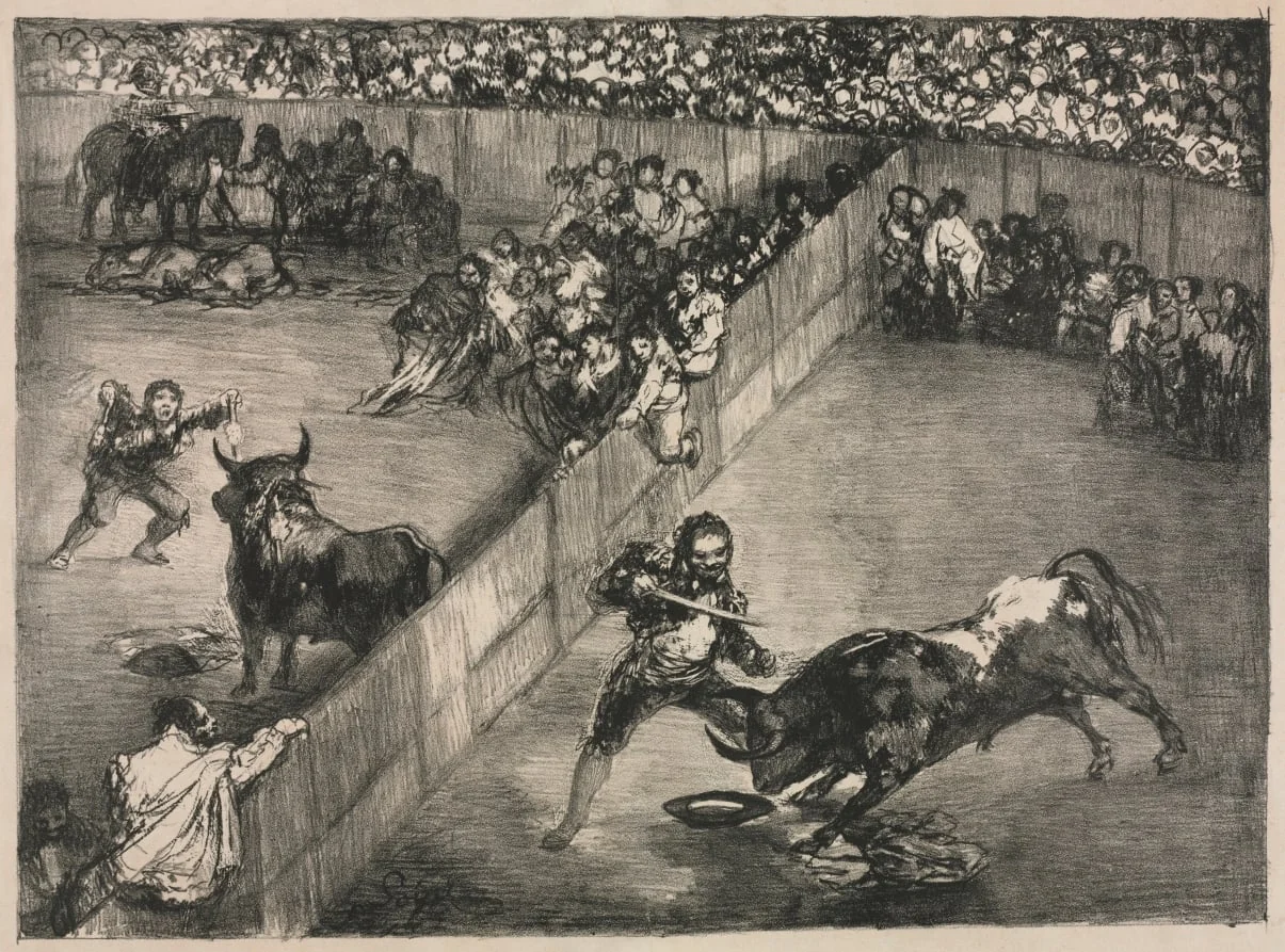The Bulls of Bordeaux:  Bullfight in a Divided Ring, by Francisco Goya, 1825