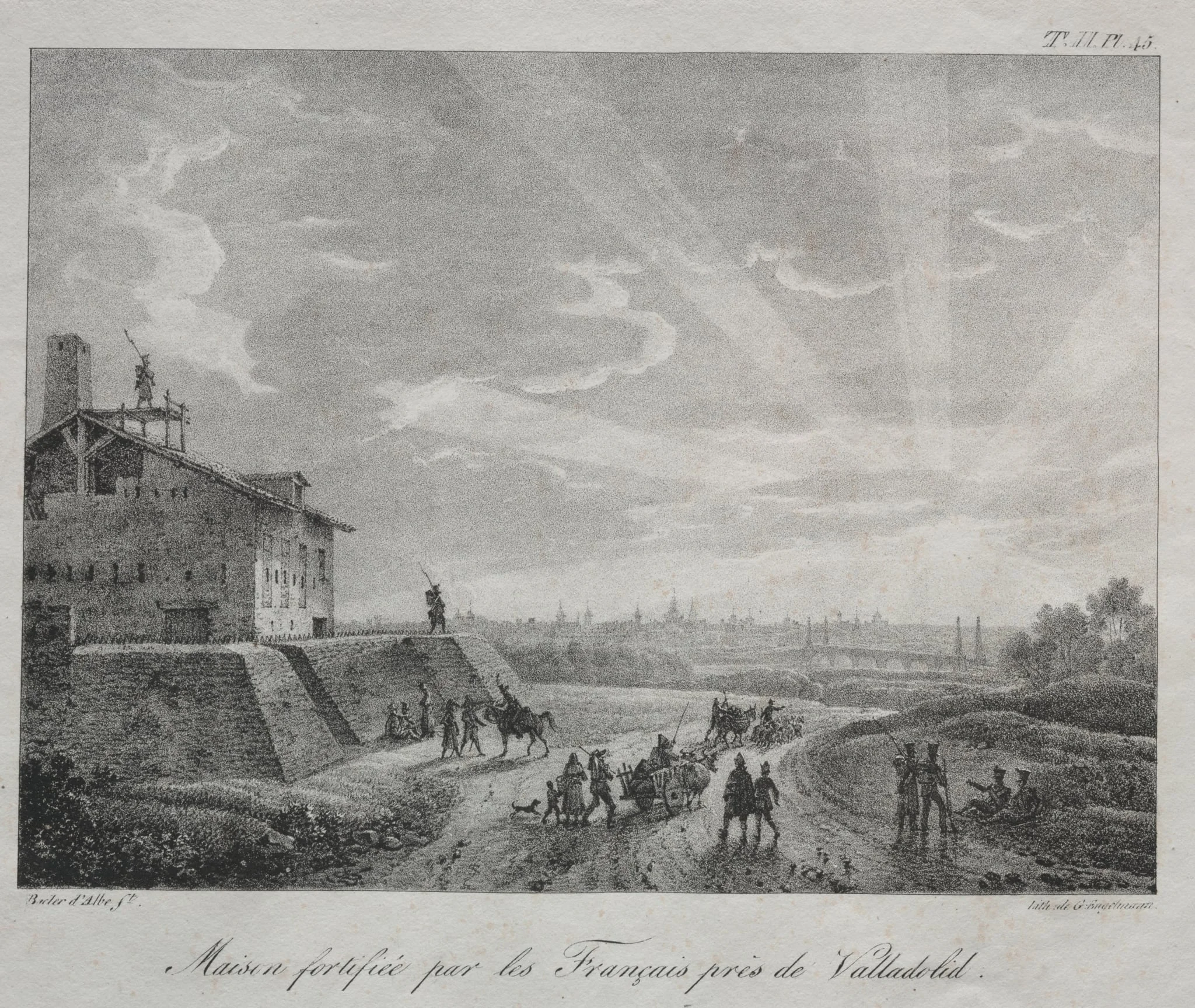 Spanish Campaign:  A Building Fortified by the French near Valladolid, by Louis Albert Guislain Bacler d'Albe, 1816