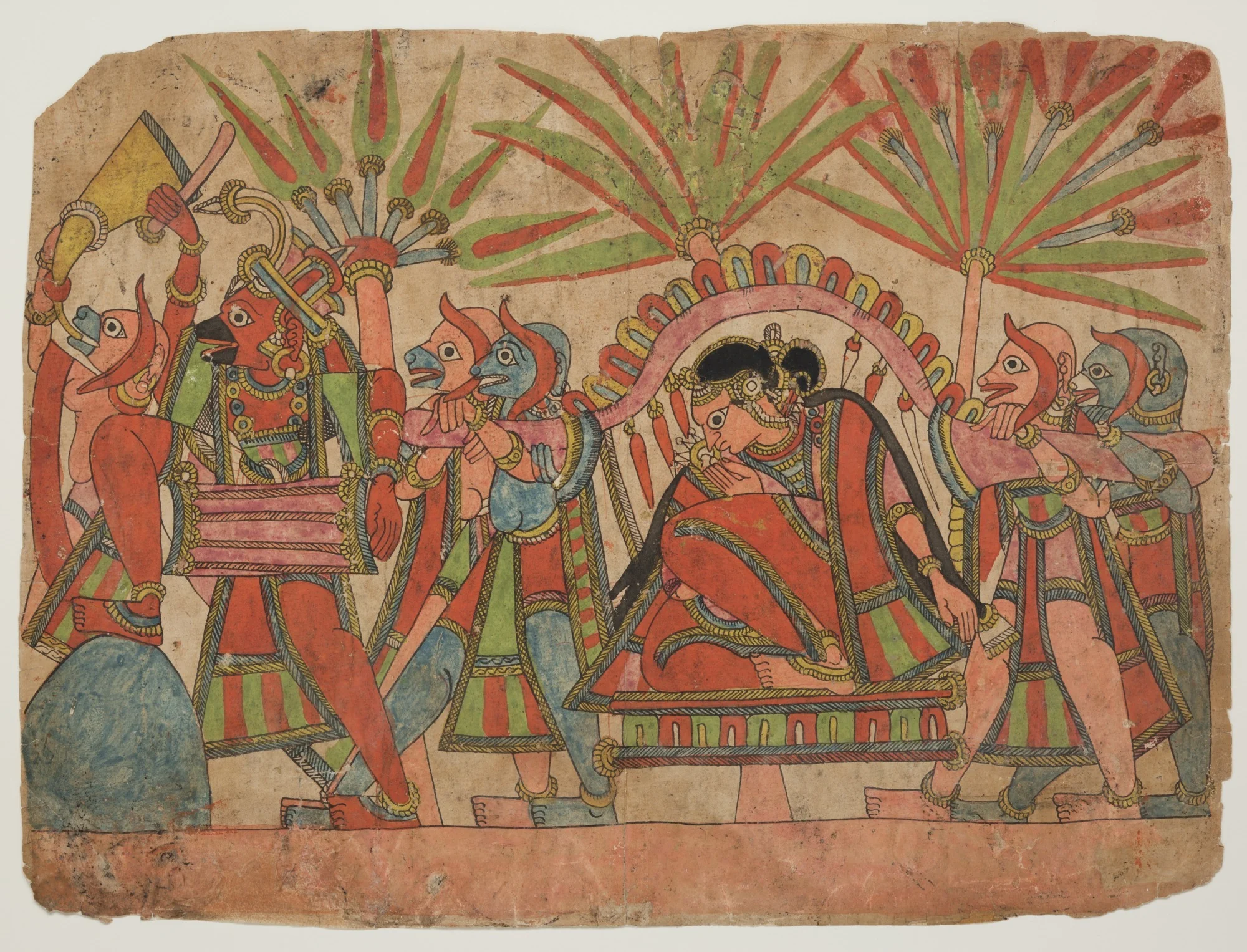 Scene from the Ramayana, by Unknown, unspecified, 1800