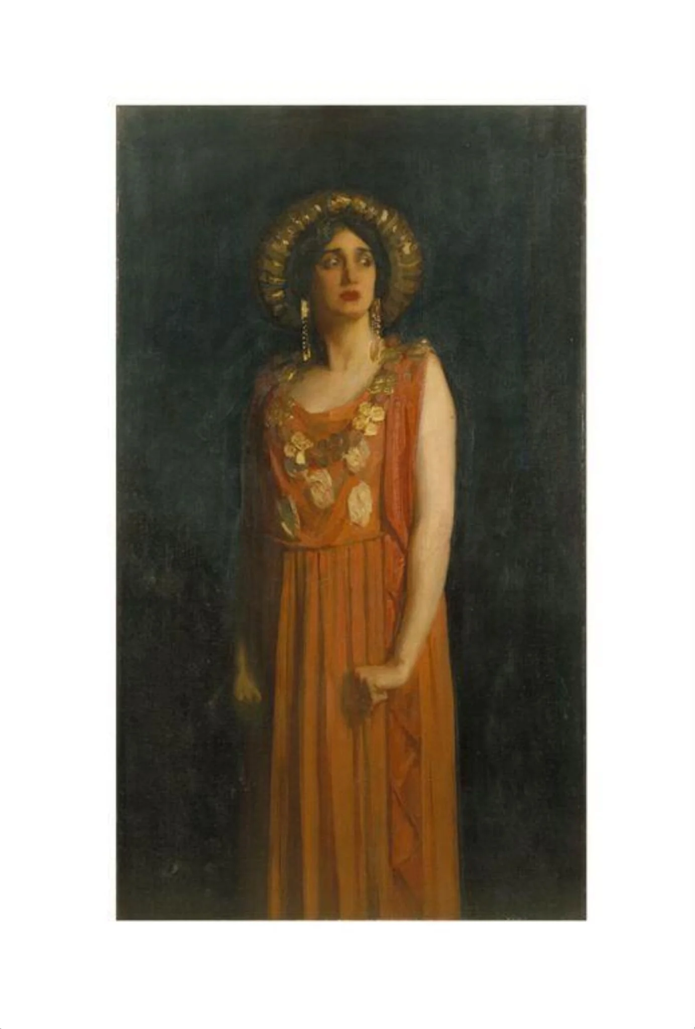 Lillah McCarthy as Jocasta in <i>Oedipus Rex</i> by Sophocles, by Harold Speed, paint, 1907
