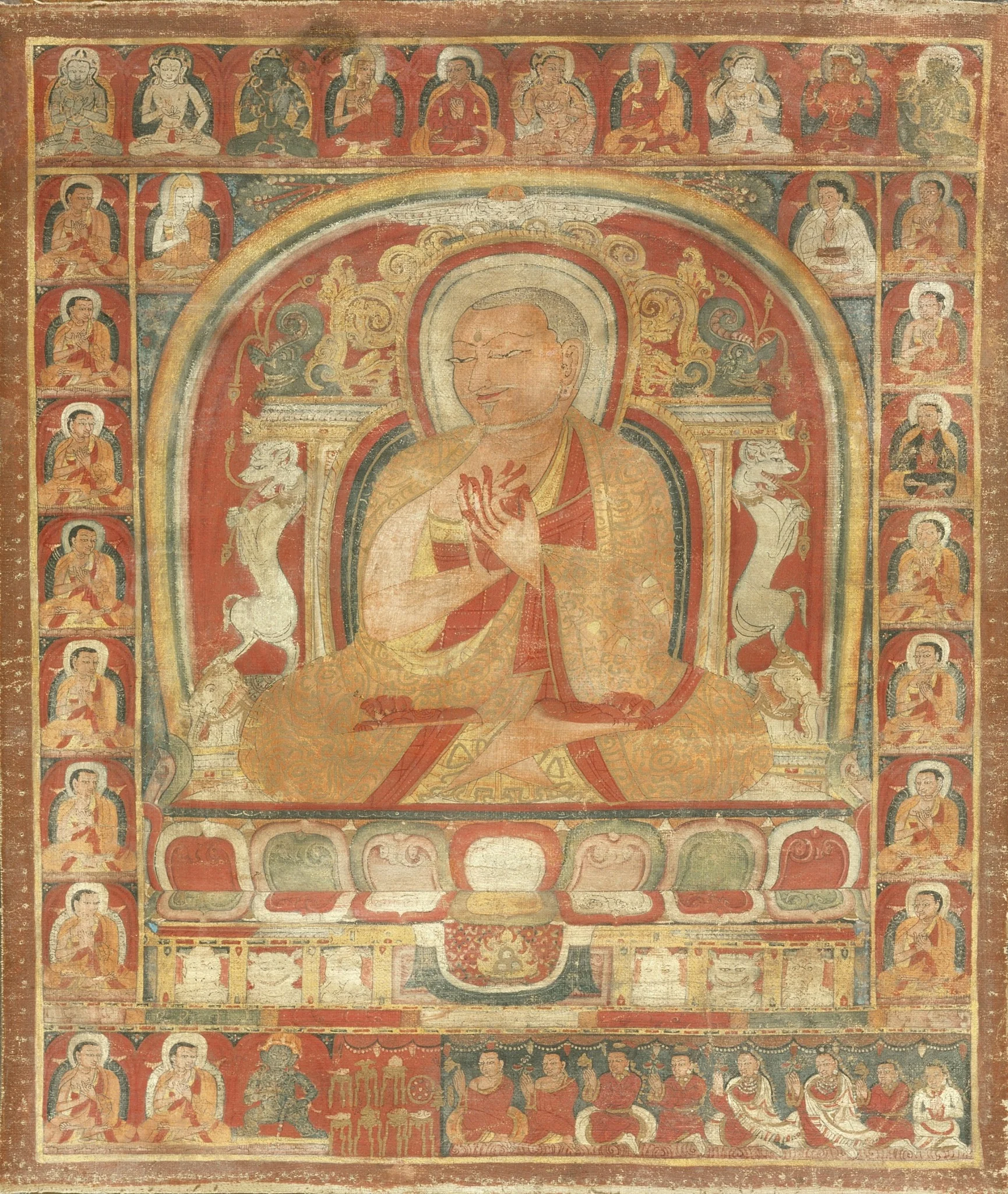 An Abbot and His Lineage, by Unknown, unspecified