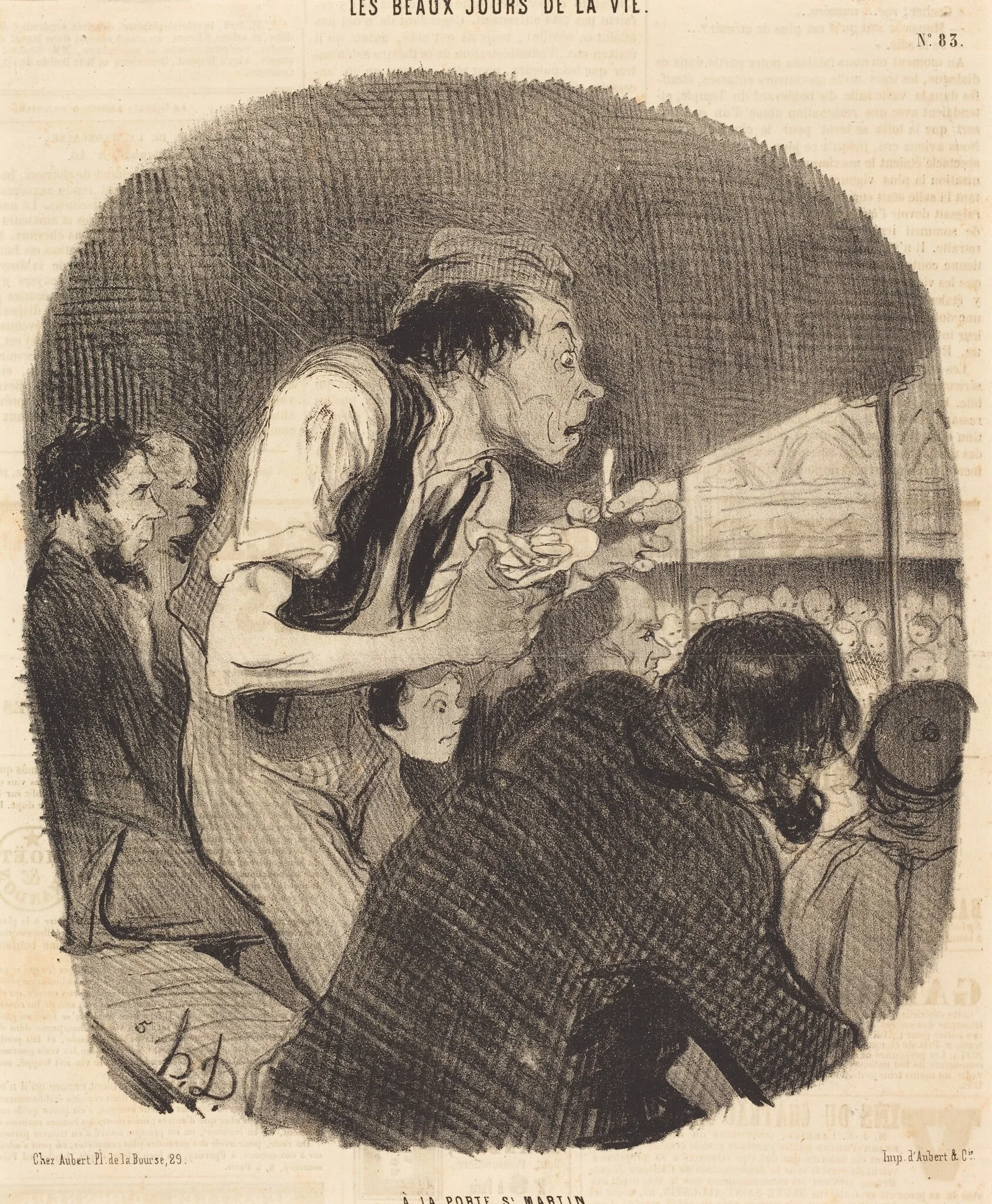 A la porte Saint-Martin, by Honoré Daumier, ink, 1846