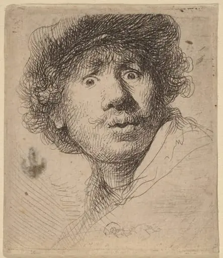 Self-Portrait in a Cap, Open-Mouthed