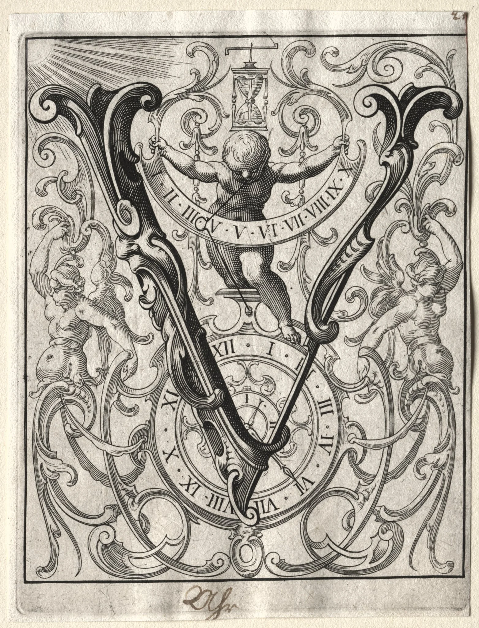 New ABC Booklet:  V, by Lucas Kilian, 1627