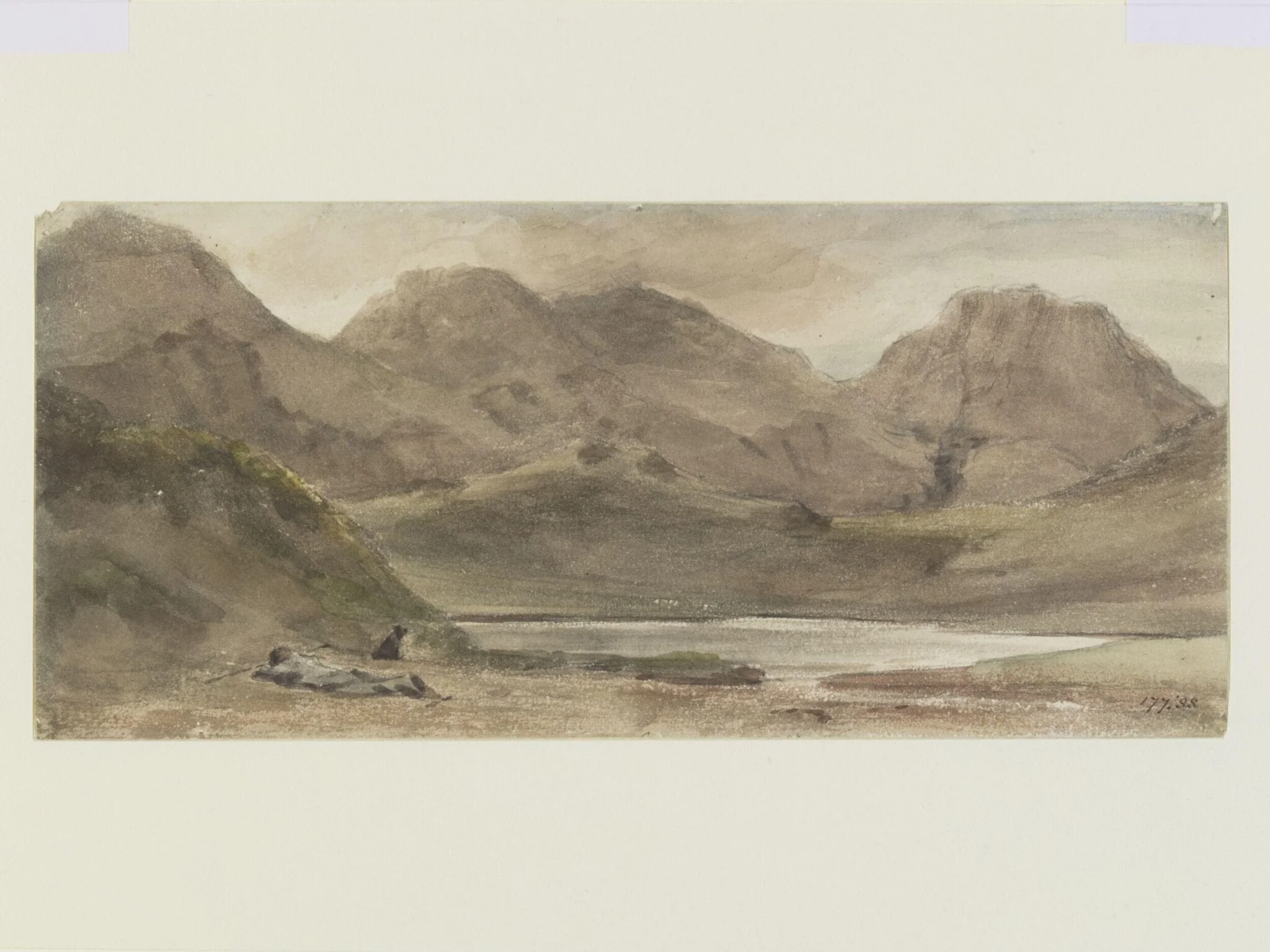 Sty Head Tarn, Borrowdale, by John Constable, watercolor, 12