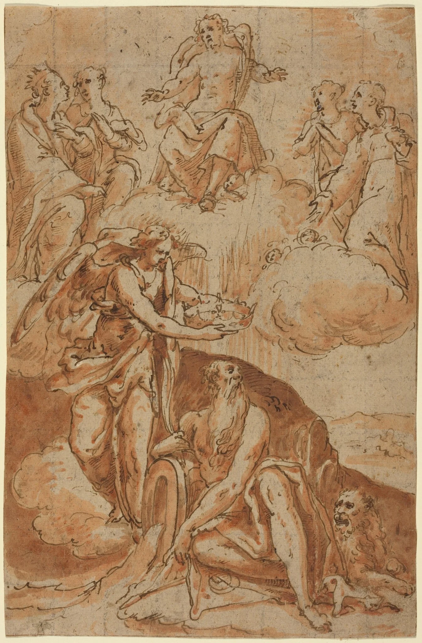 Saint Jerome (?), by Netherlandish 16th Century, ink, 1501