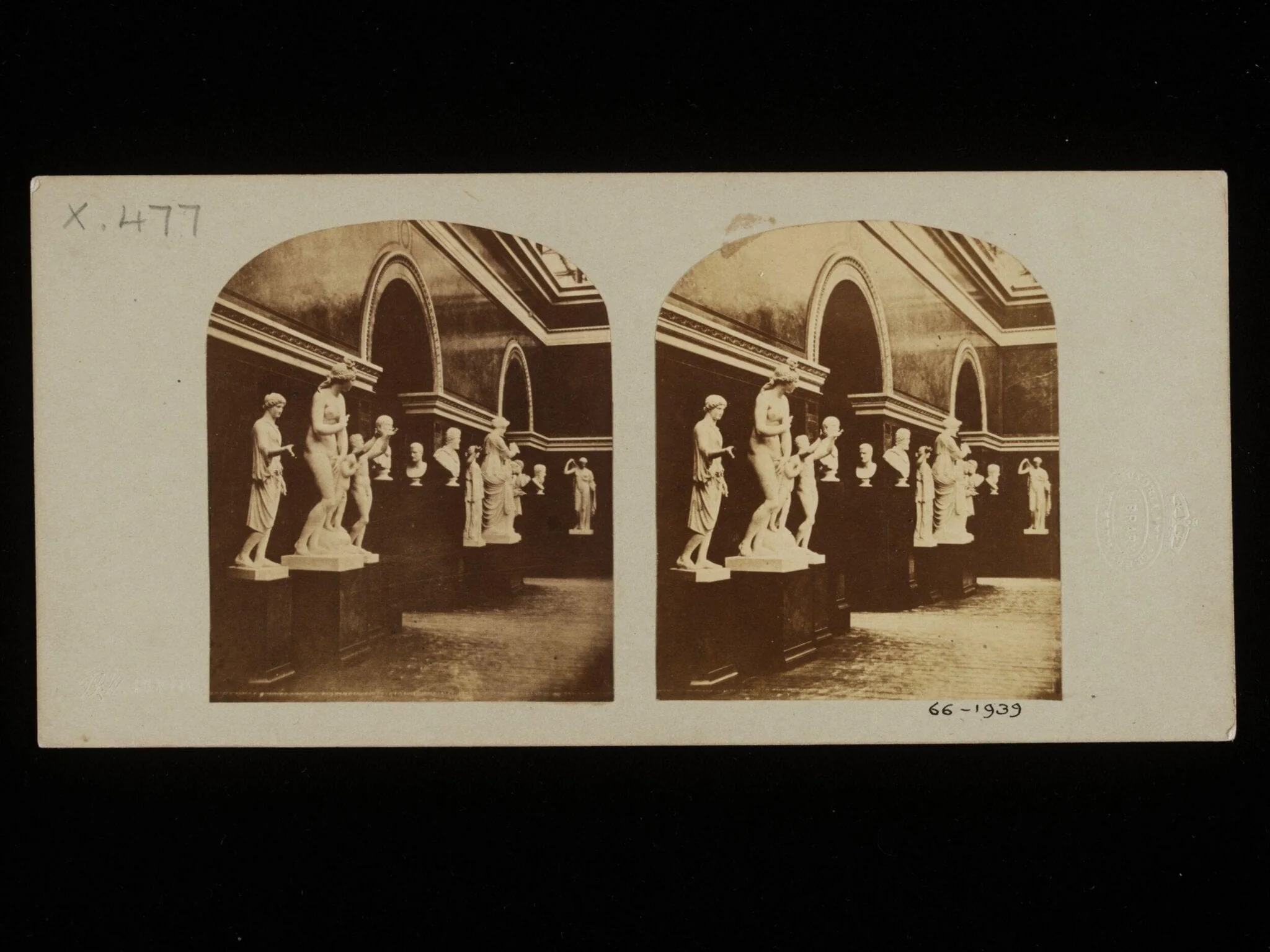 The Gallery of Greek Sculpture at Crystal Palace, by T. R. Williams, photographic, 1854