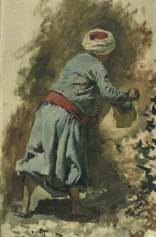 Study of a Moor in Blue, by Edwin Lord Weeks, oil, 1890