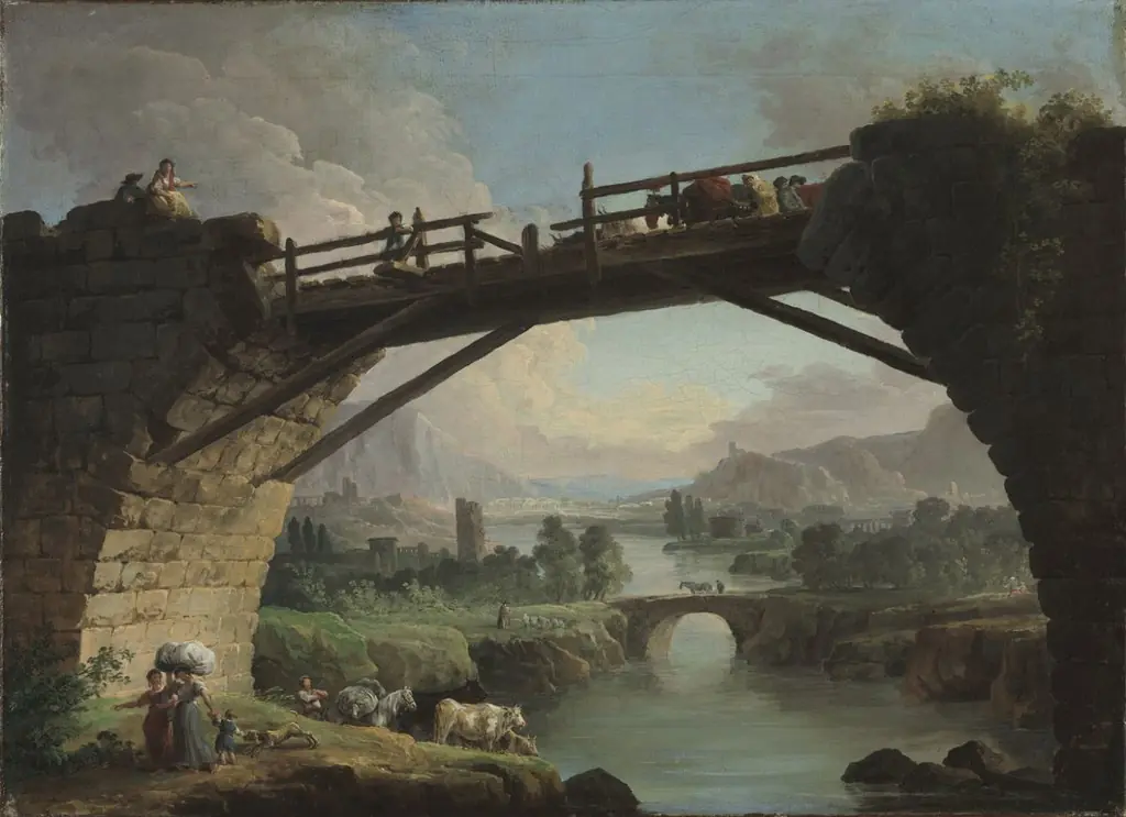 Ruined Bridge with Figures Crossing