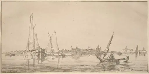 River with Town