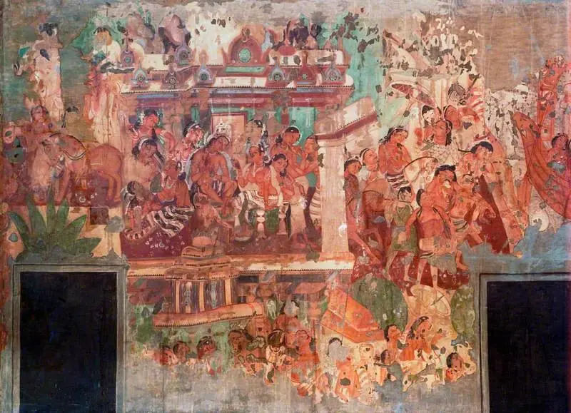 Copy of Painting inside the Caves of Ajanta (cave 1)