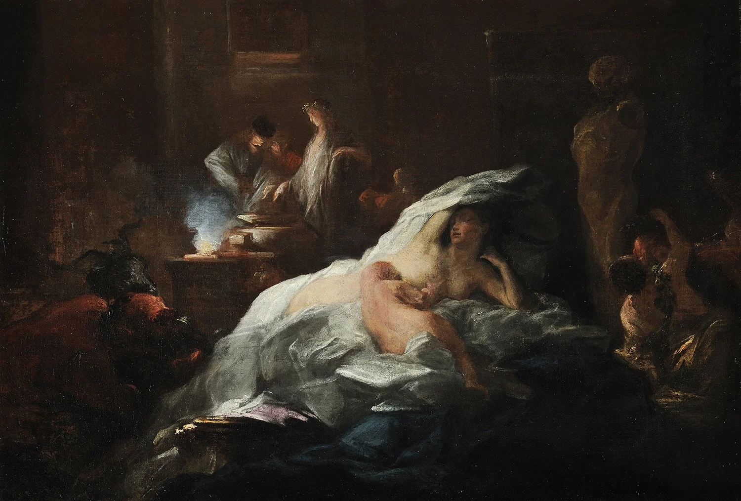 Scène de magie noire ou Bacchanale, by Louis Cretey, oil, 1696