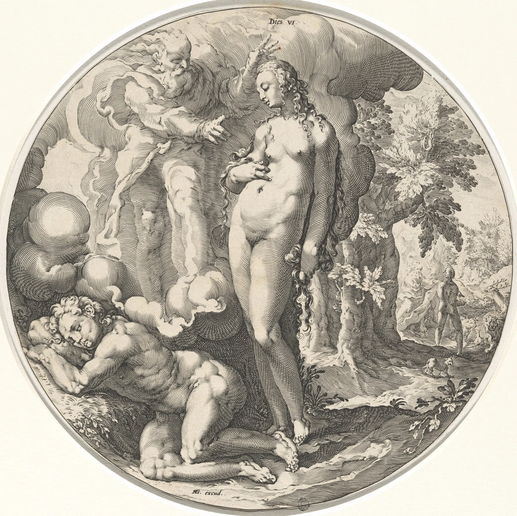 Dies VI (Sixth Day), by Jan Muller, ink, 1589
