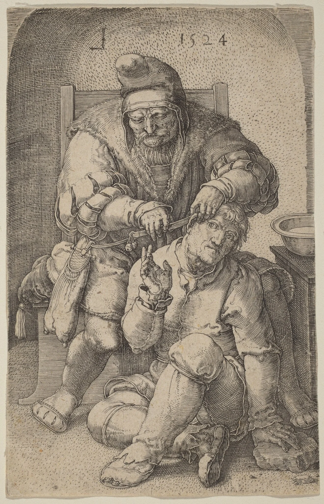 The Surgeon, by Lucas van Leyden, ink, 1524