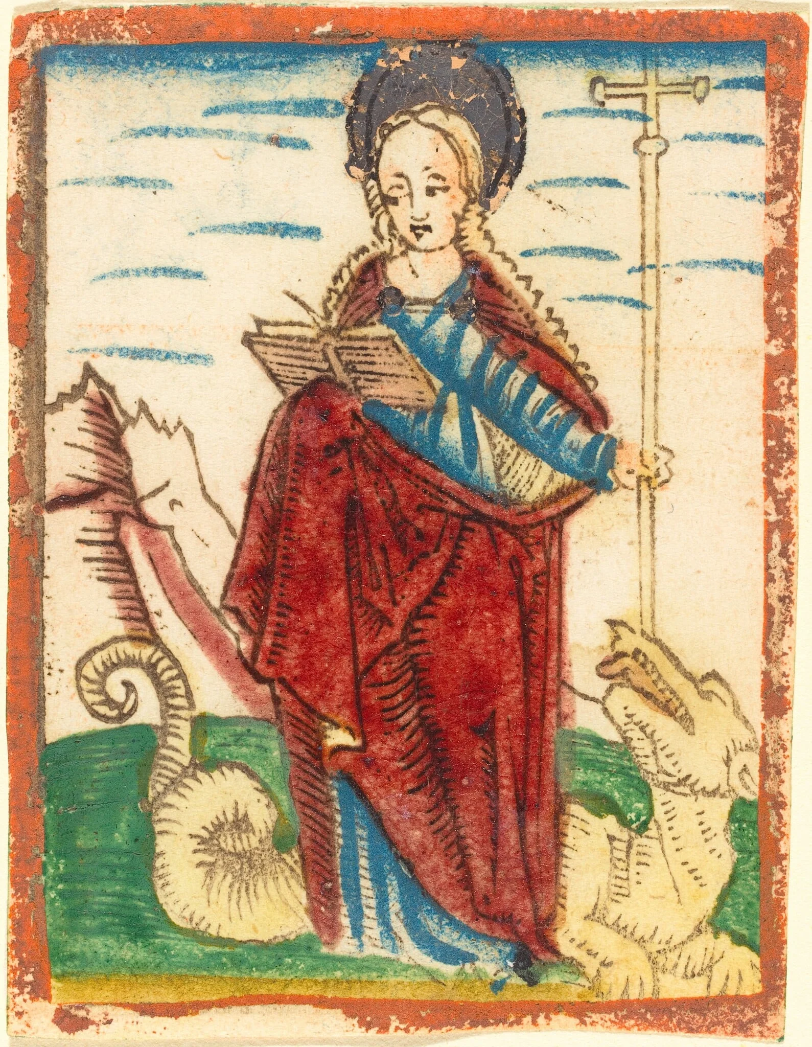 Saint Margaret, by German 15th Century, ink, 1485