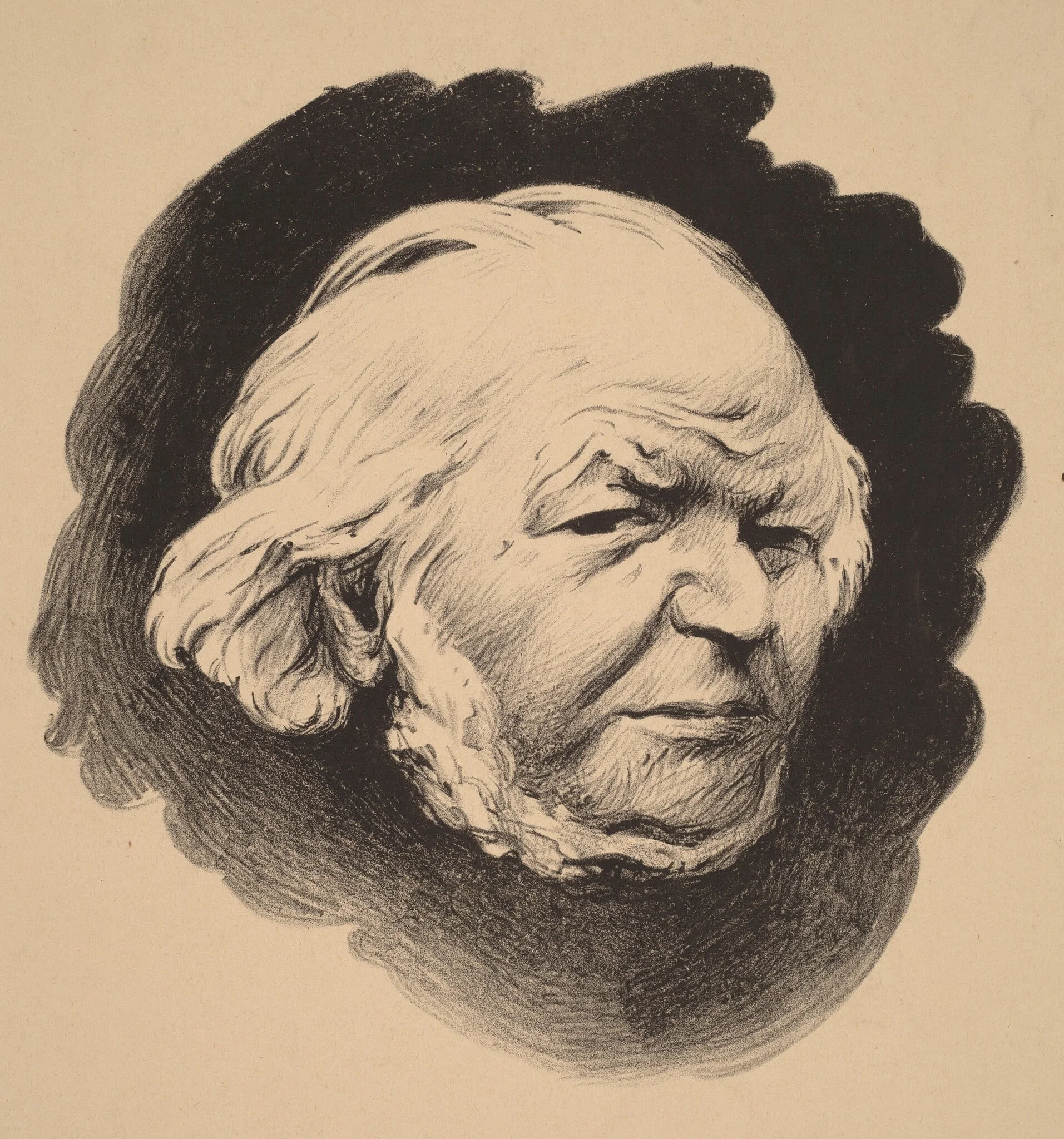 Henri Daumier (Honore Daumier), by Félix Vallotton, ink, 1894