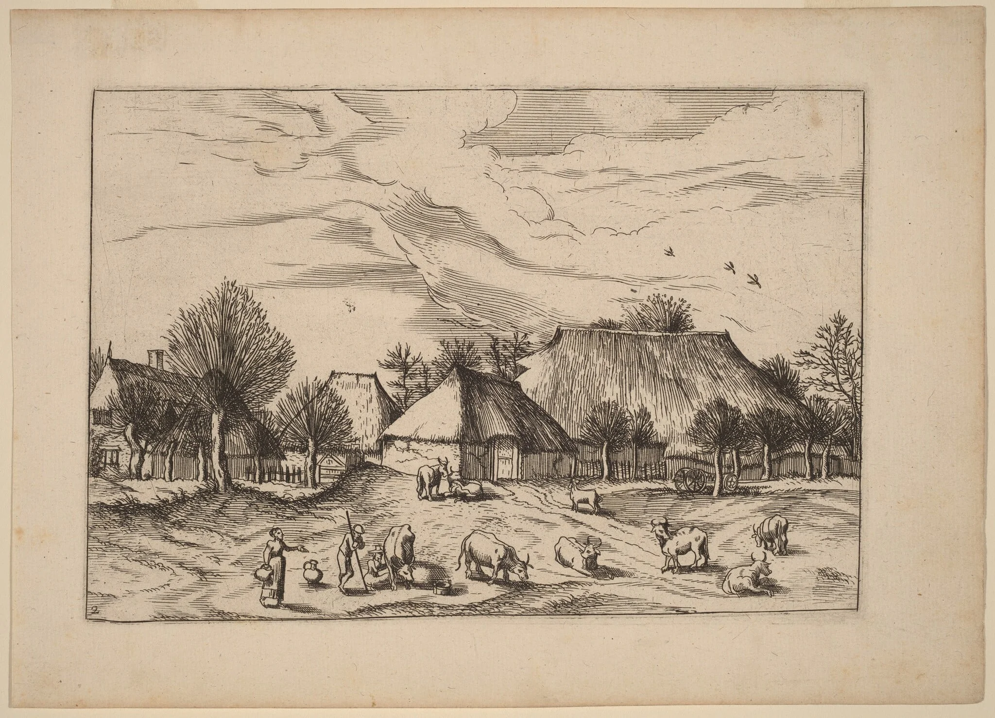 Farms, by Lucas van Doetechum, ink, 1676