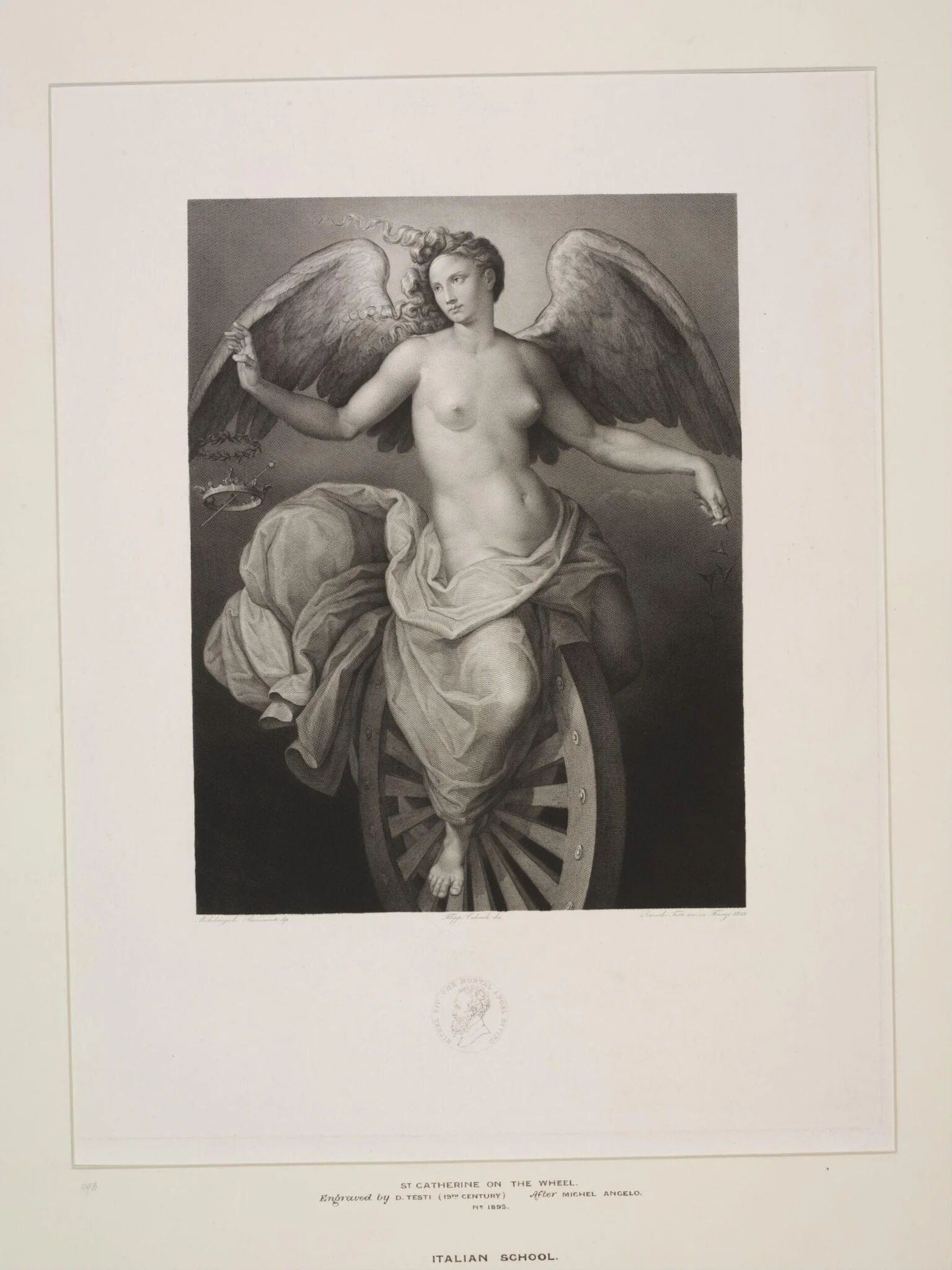 St. Catherine on the Wheel, by Davide Testi, 1849