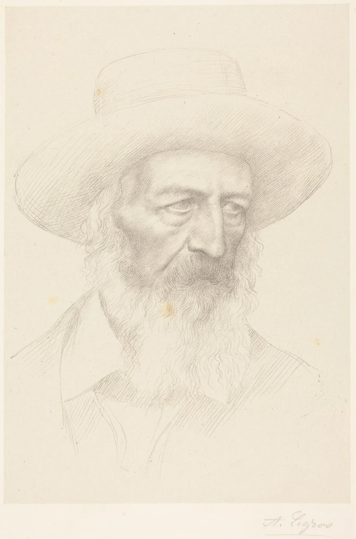 Alfred, Lord Tennyson, by Alphonse Legros, ink, 1874