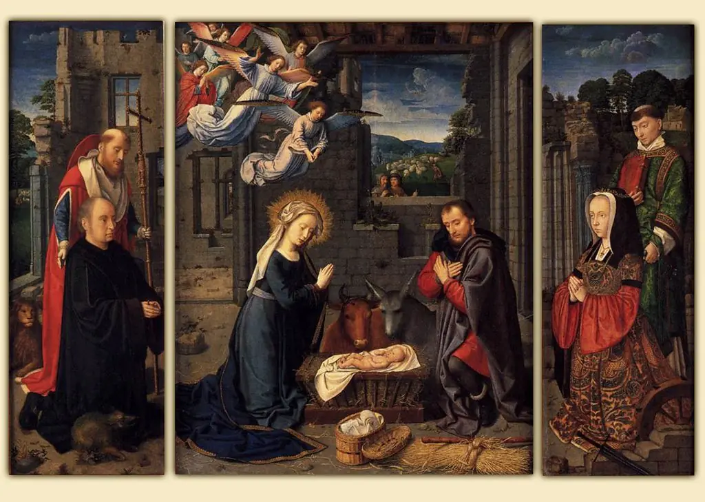 The Nativity with Donors and Saints Jerome and Leonard