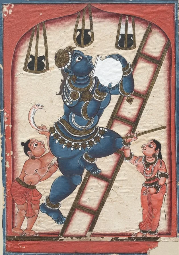 Krishna Stealing Curds, by Unknown, unspecified, 1704