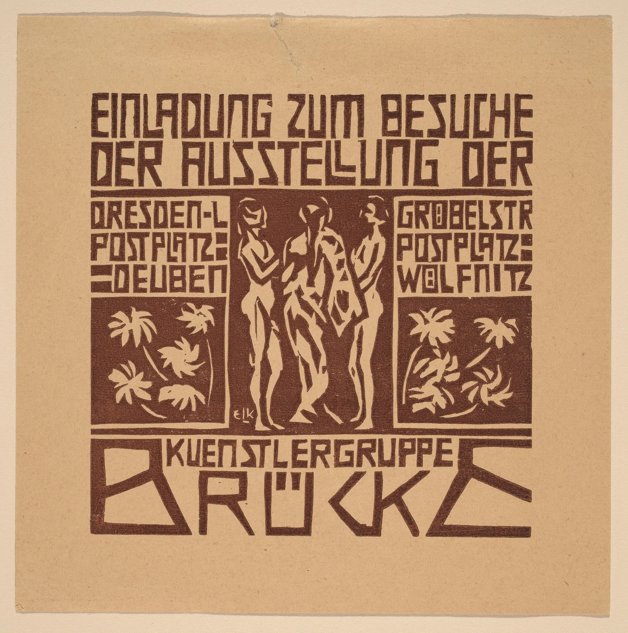 Einladung...Ausstellung der Kuenstlergruppe Brücke (Invitation to an Exhibition of the Artists' Group Brücke)