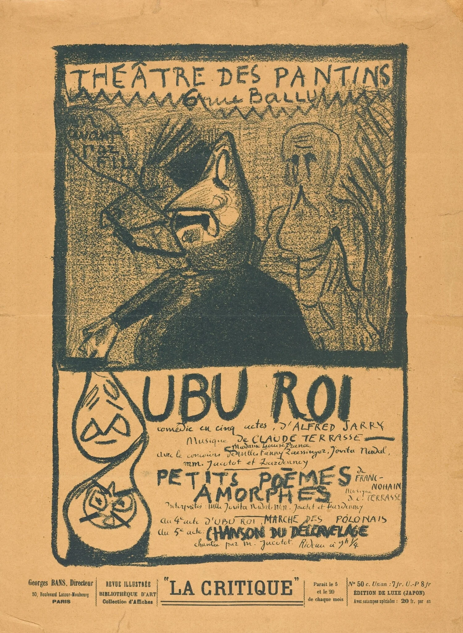 Ubu Roi; Petits Poèmes amorphes, by Alfred Jarry, 1898