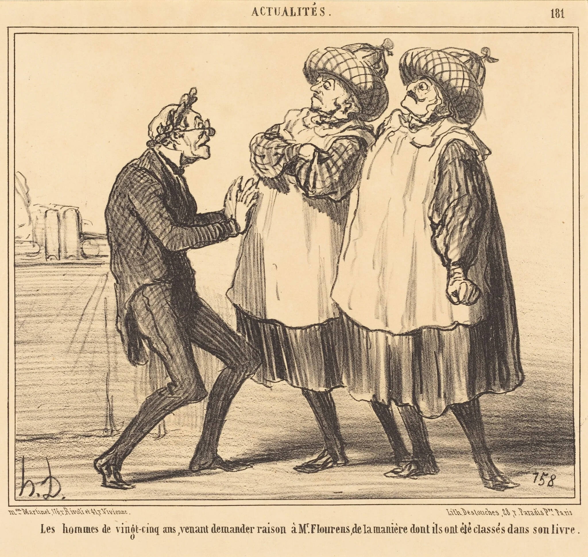 Les Hommes de vingt-cinq ans..., by Honoré Daumier, ink, 1855