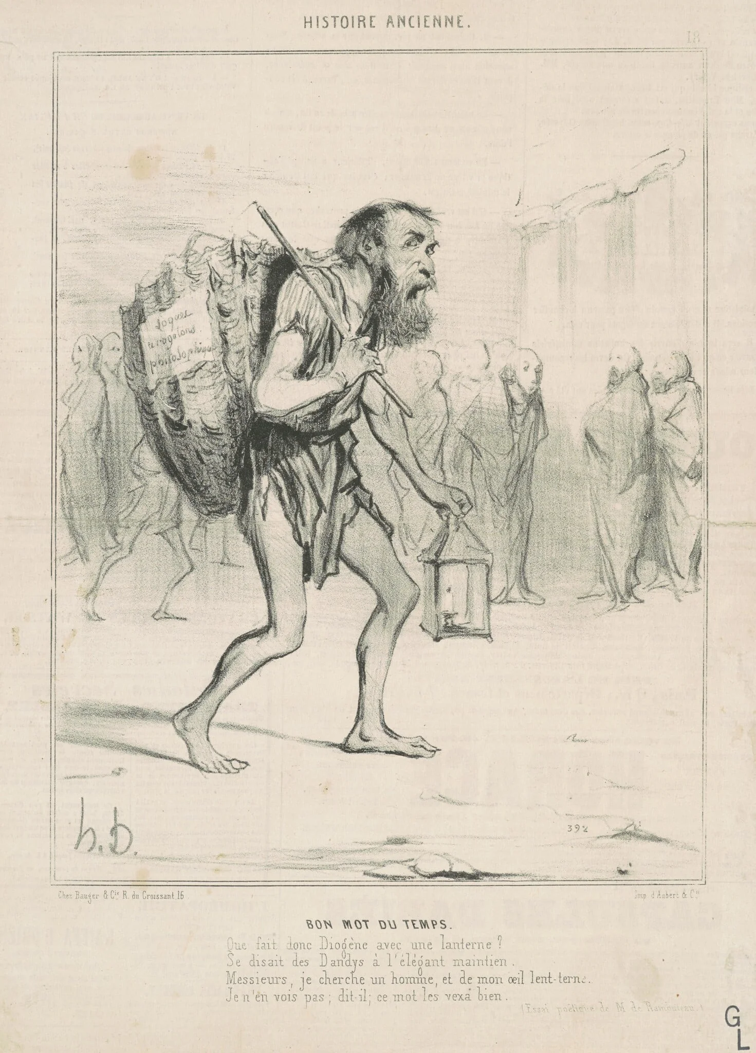 Bon mot du temps, by Honoré Daumier, ink, 1842