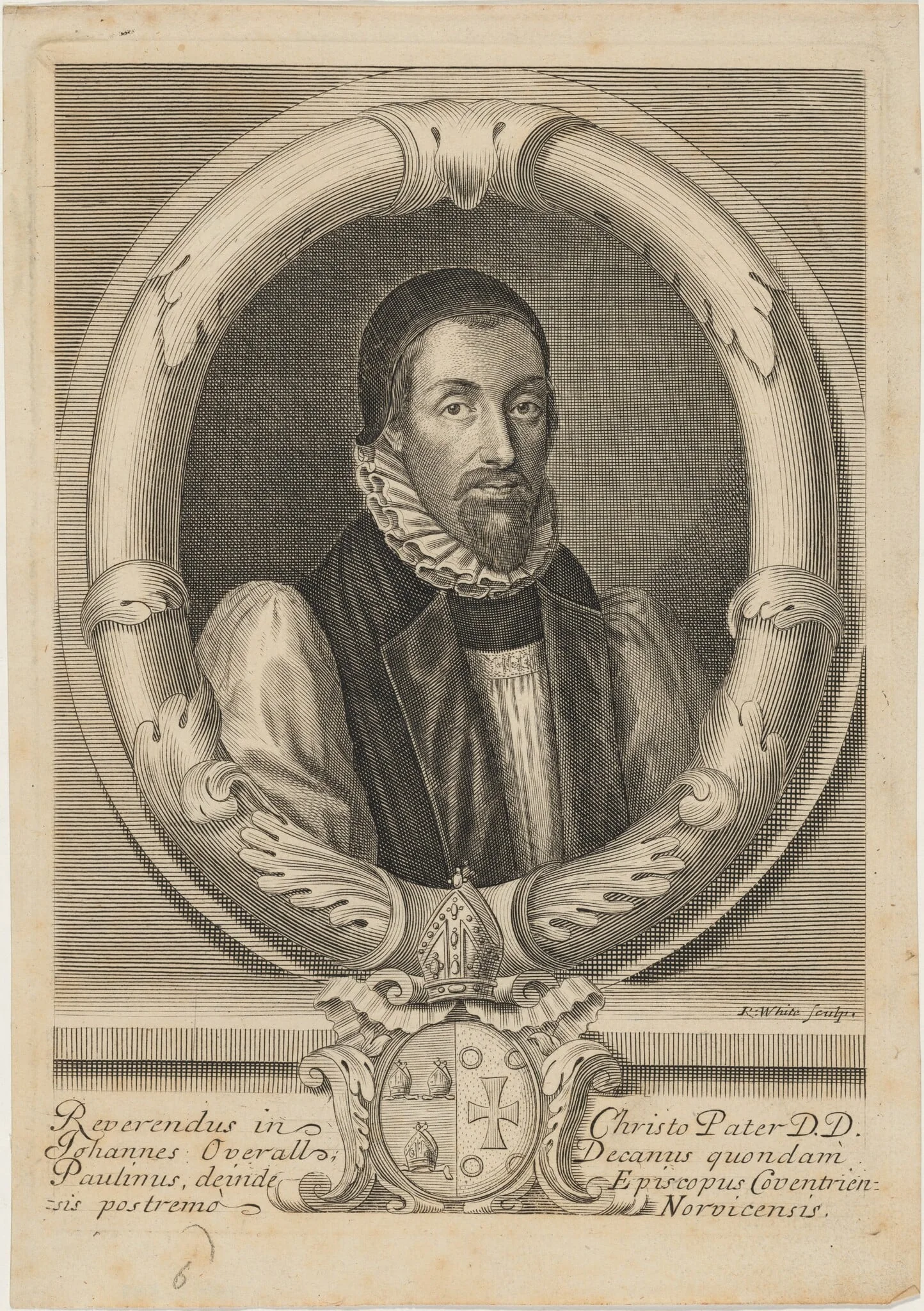 John Overall, by Robert White, ink, 1674