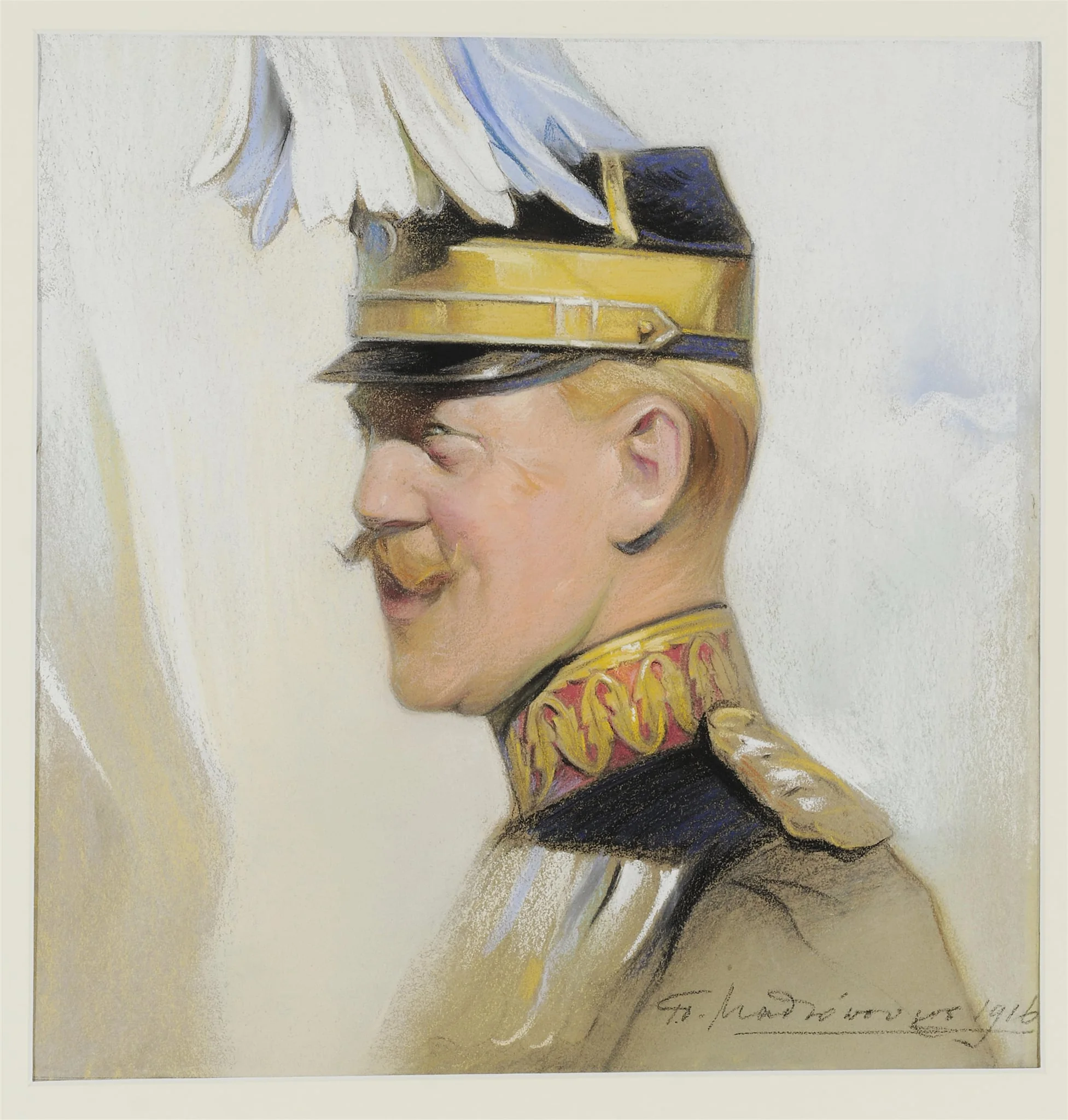 Προσωπογραφία του Κωνσταντίνου Α', by Mathiopoulos Pavlos, unspecified, 1916