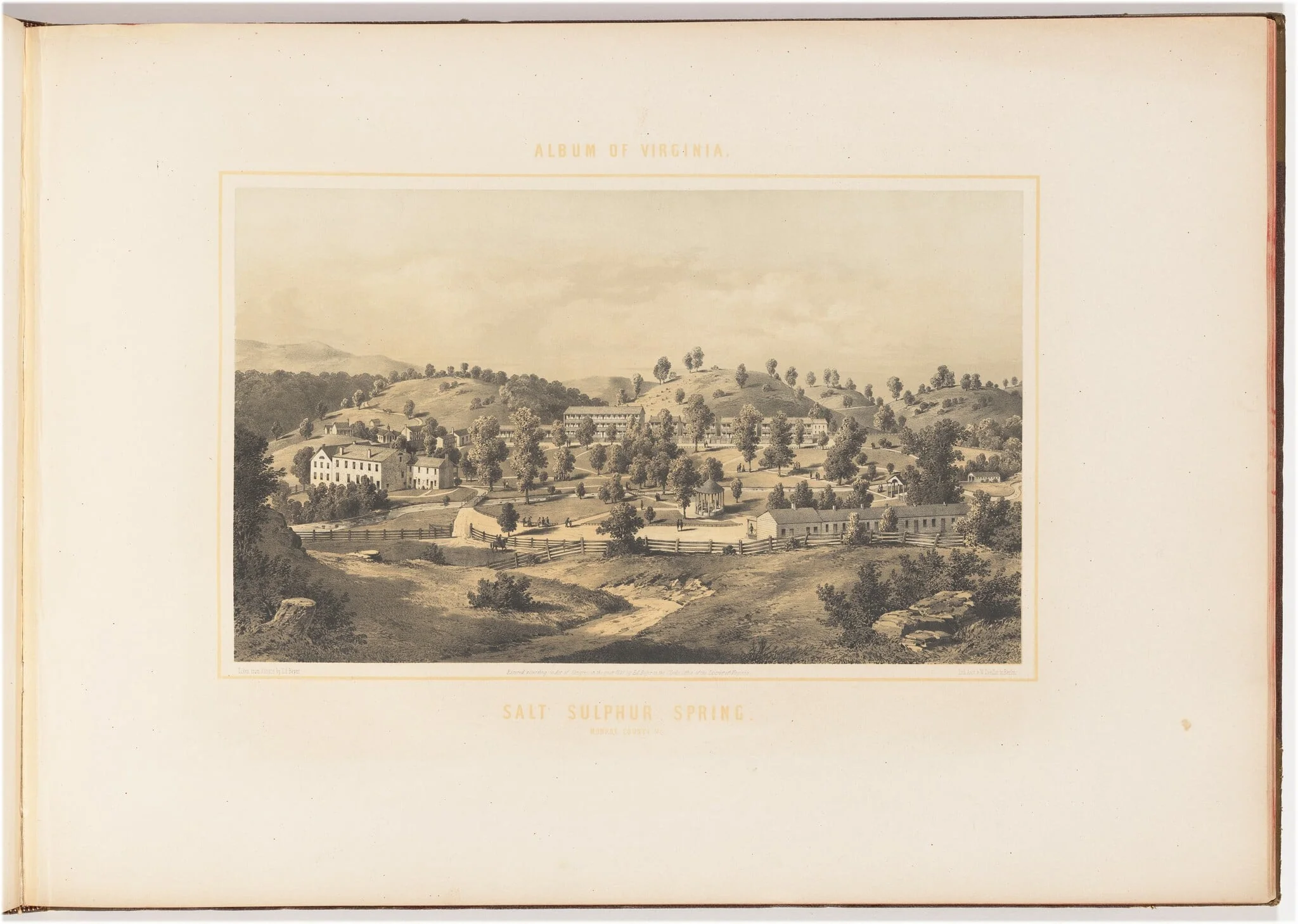 Salt Sulphur Spring, by Edward Beyer, ink, 1857
