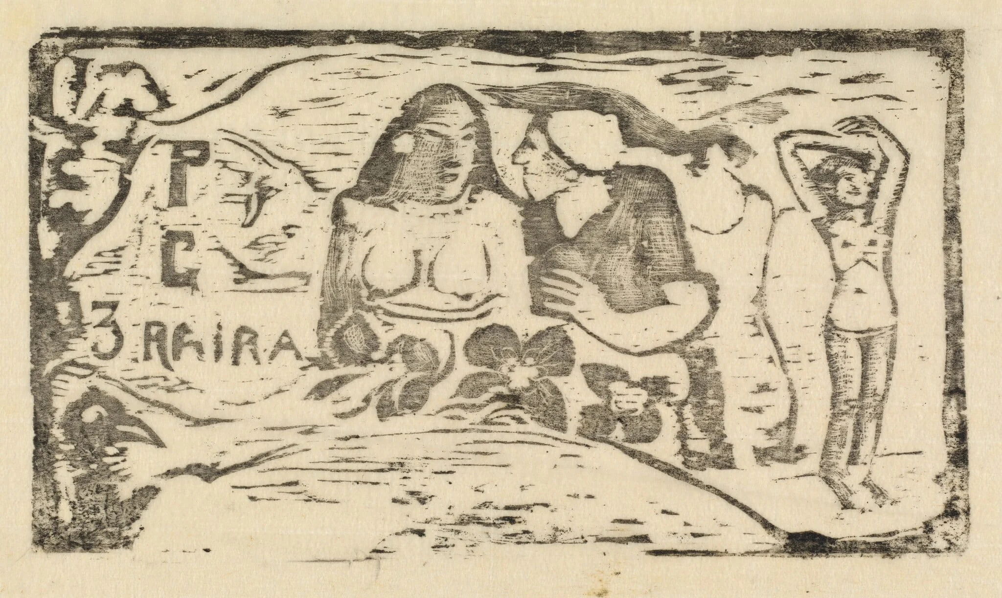 Title Page for "Le Sourire" (Titre du Sourire), by Paul Gauguin, ink, 1900