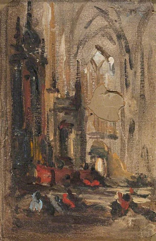 Interior of Milan Cathedral, by David Roberts, unspecified, 1851