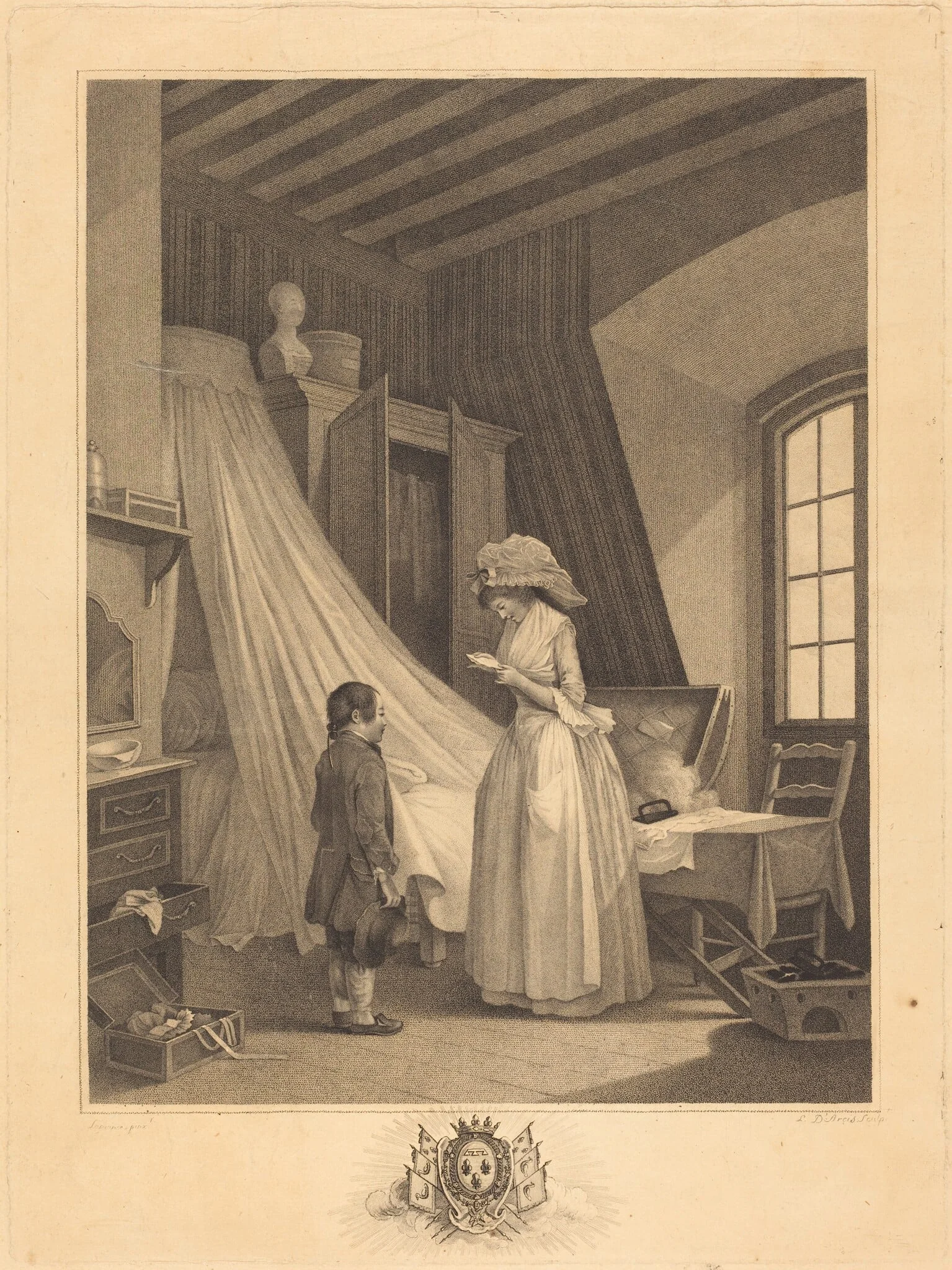 L'accident imprevu, by J.-Louis Darcis, ink, 1789