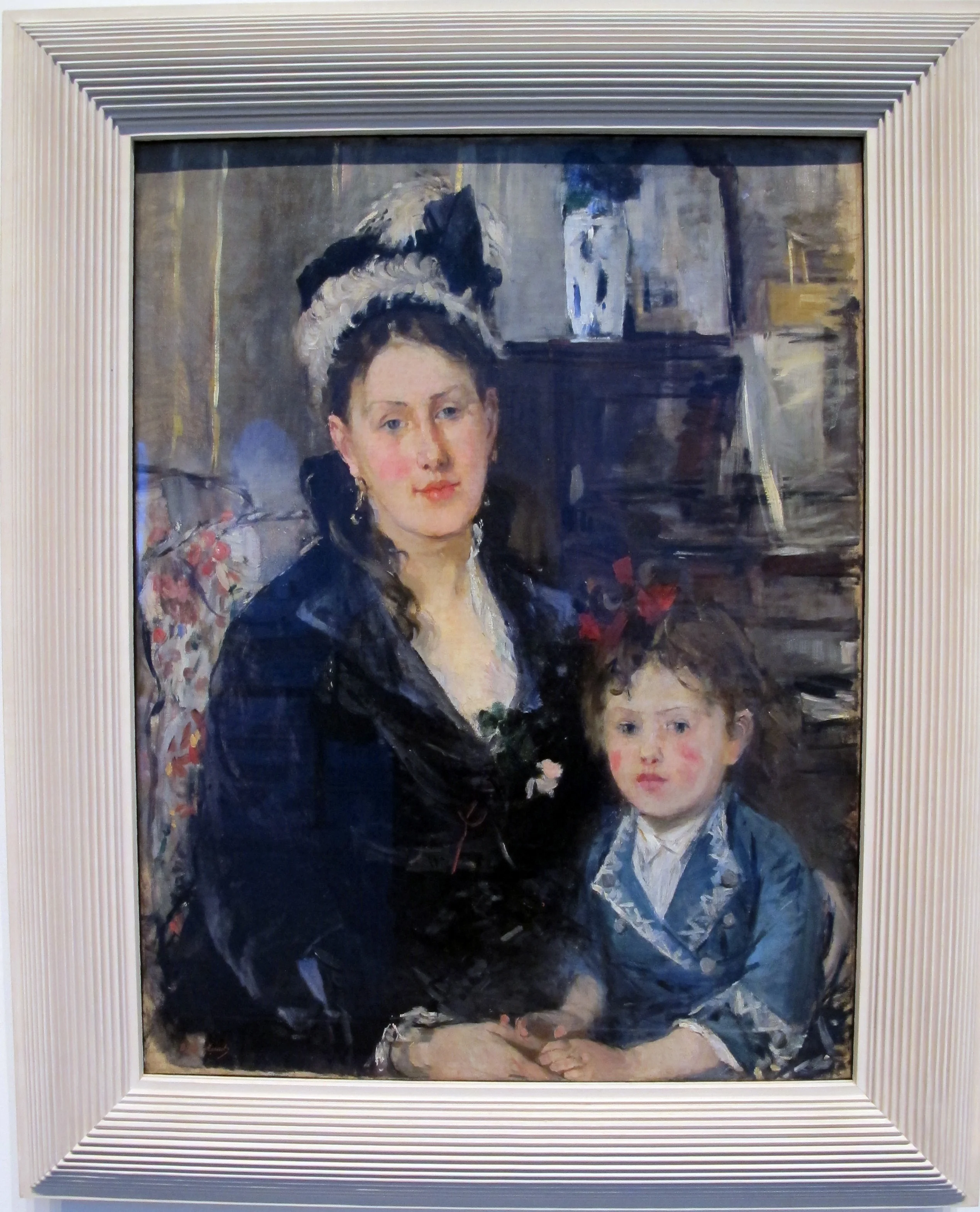 Portrait of Mme Boursier and Her Daughter, by Berthe Morisot, oil, 1873