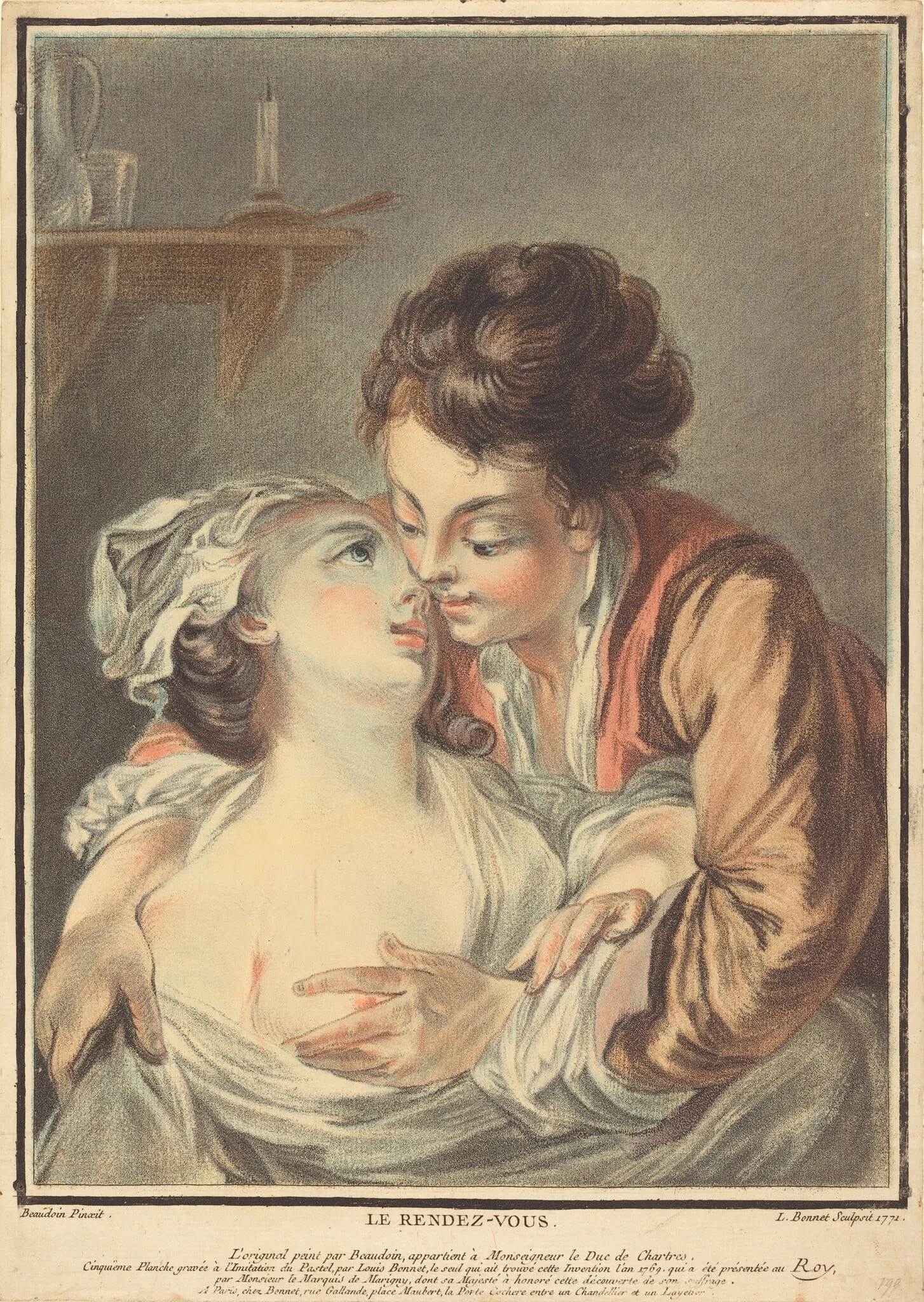 Le Rendez-vous, by Louis-Marin Bonnet, chalk, 1771