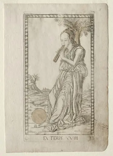 Euterpe (music, lyric poetry) (from the Tarocchi series D:  Apollo and the Muses, #18)