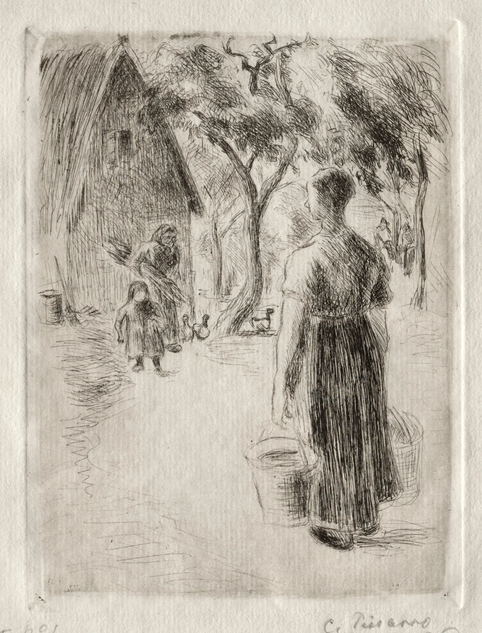 Peasant Woman Carrying Buckets