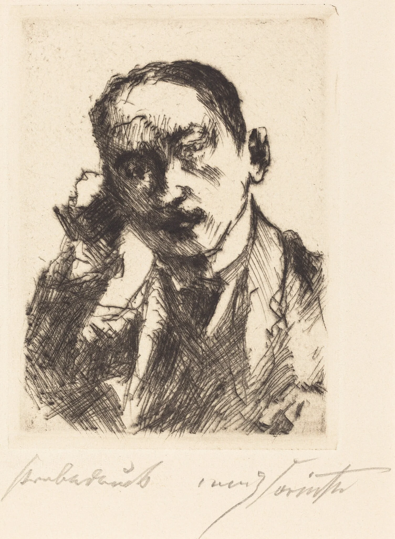 Bildnis K.S. (Portrait of K.S.), by Lovis Corinth, ink, 1920