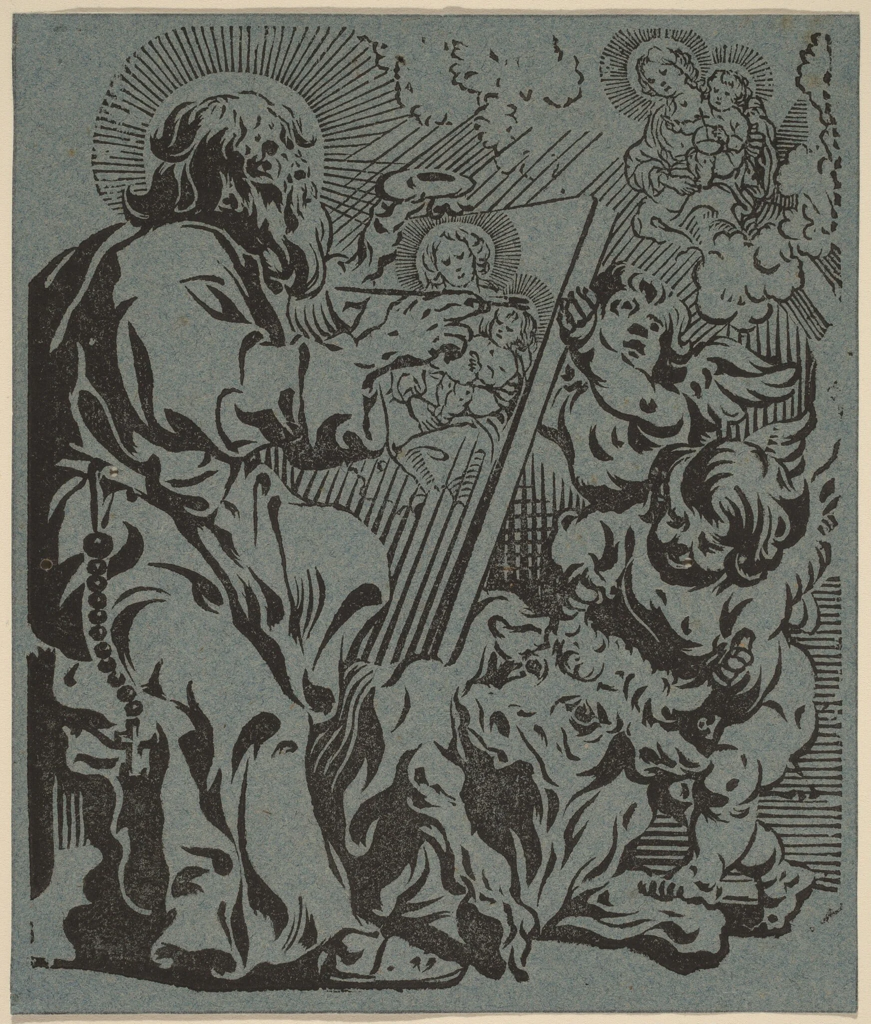 Saint Luke, by Anthonis Sallaert, ink, 1624