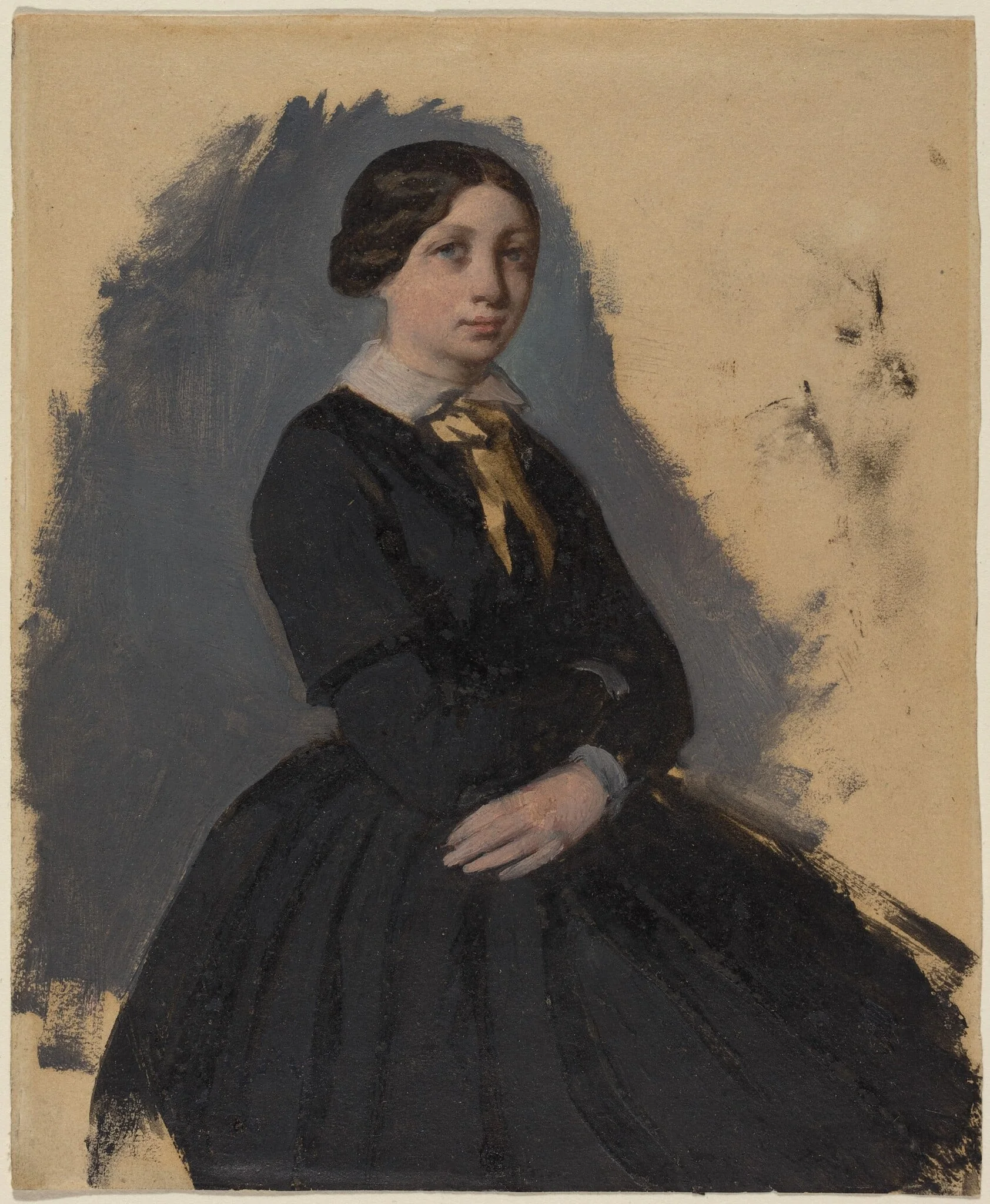Young Woman in Black, by Edgar Degas, oil, 1863