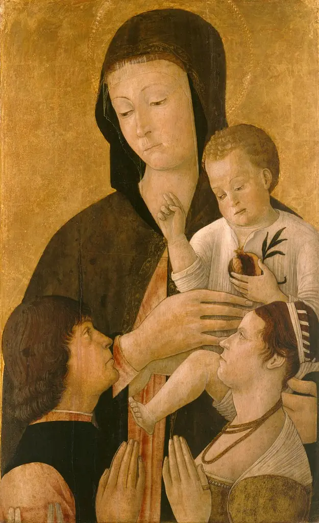 Maria with child and two donors